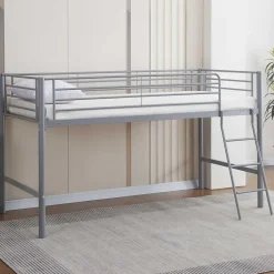 Halfhoogslaper Julie 90x200cm - metaal - mat grijs