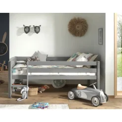 Halfhoogslaper Pip 90 x 200 dennenhout - grijs