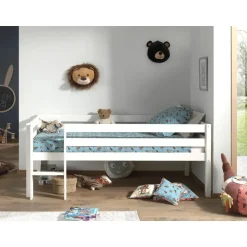 Halfhoogslaper Pip 90 x 200 dennenhout - wit