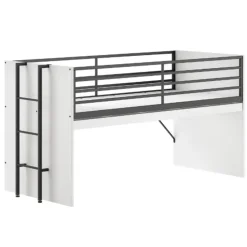 Halfhoogslaper Sammie 90x200cm - met bureau en ladekasten - wit