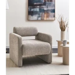 HALLSBERG - Fauteuil - Taupe - Bouclé