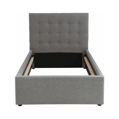 Hamar - Bed 100x200 cm in grijze stof