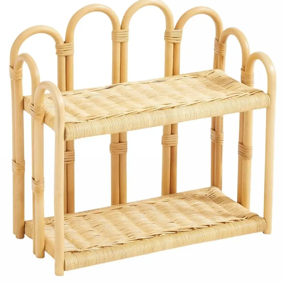 Hangende Opbergplank 2 Niveaus in Natuurlijk Rotan