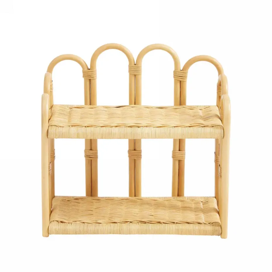 Hangende Opbergplank 2 Niveaus in Natuurlijk Rotan