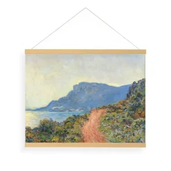 Hangende Poster Linnen Zuidelijk Landschap Monet The Red Road 60x80cm