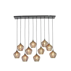 Hanglamp Alvaro - Antiek Brons - 120x25x29,5cm - 10L