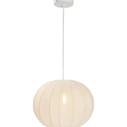 Hanglamp Fenne ovaal - wit metaal - E27 - 150xØ38 cm