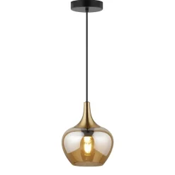 Hanglamp Lola - amber metaal/glas - 150xØ19 cm
