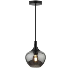 Hanglamp Lola - smoke metaal/glas - 150xØ19 cm