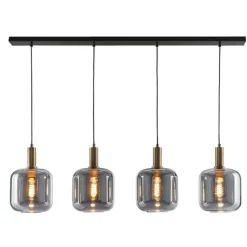 Hanglamp Toulouse 4-lichts - zwart - 150x120x10 cm