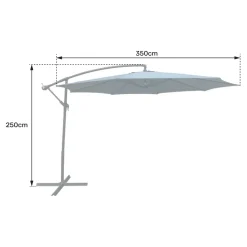 Happy Garden Offset paraplu OAHU - Blauw - Staal