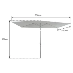 Happy Garden Parasol HAPUNA - Zwart - Aluminium