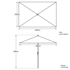 Happy Garden Parasol HAPUNA - Zwart - Aluminium