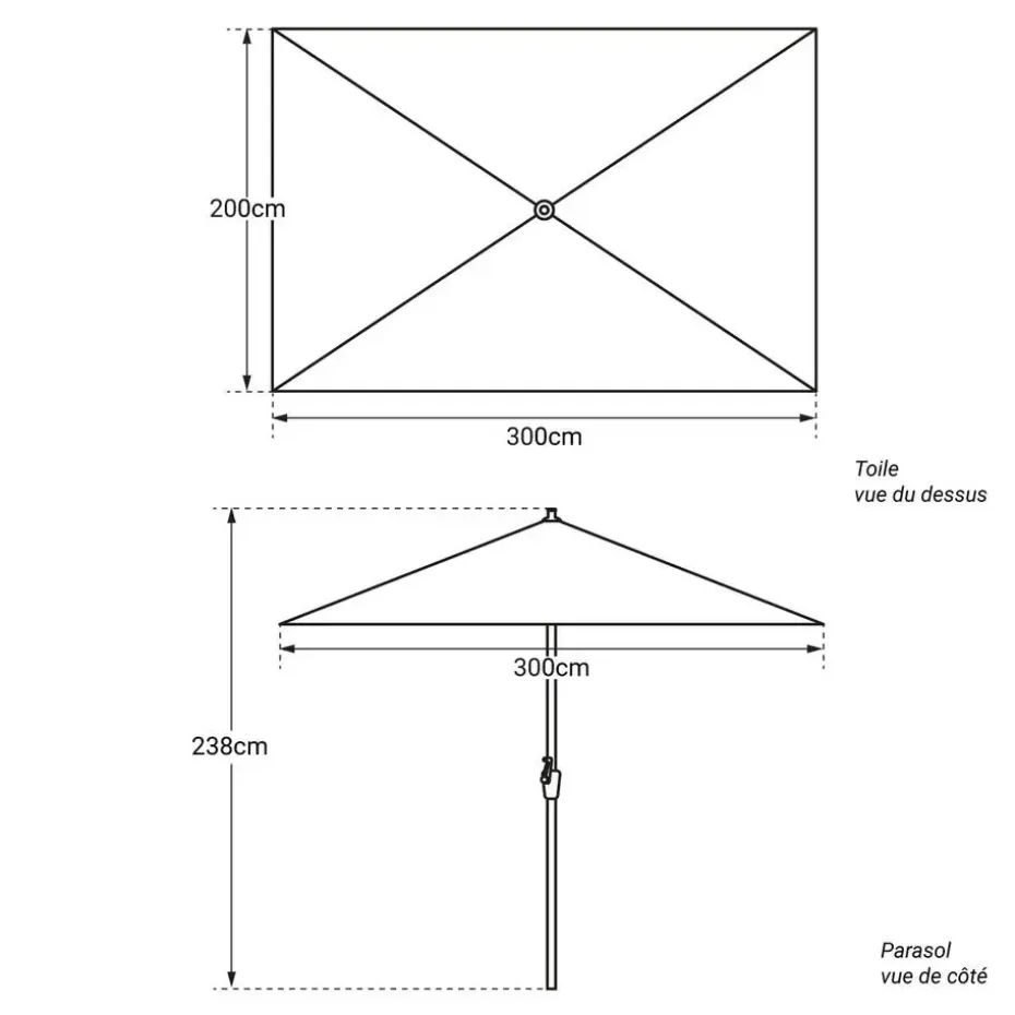 Happy Garden Parasol HAPUNA - Zwart - Aluminium