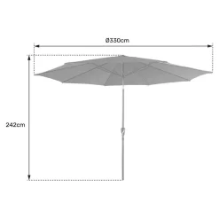 Happy Garden Parasol HAPUNA - Grijs - Aluminium