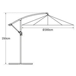 Happy Garden Parasol OAHU - Beige - Staal