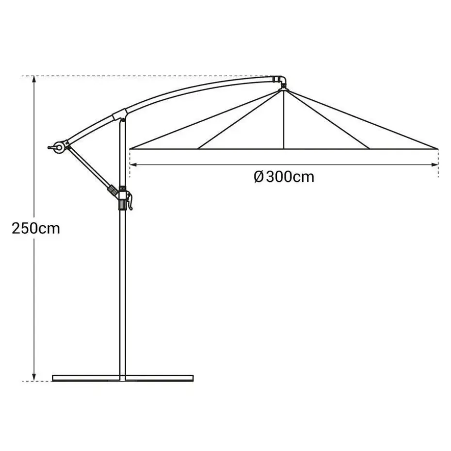 Happy Garden Parasol OAHU - Grijs - Staal