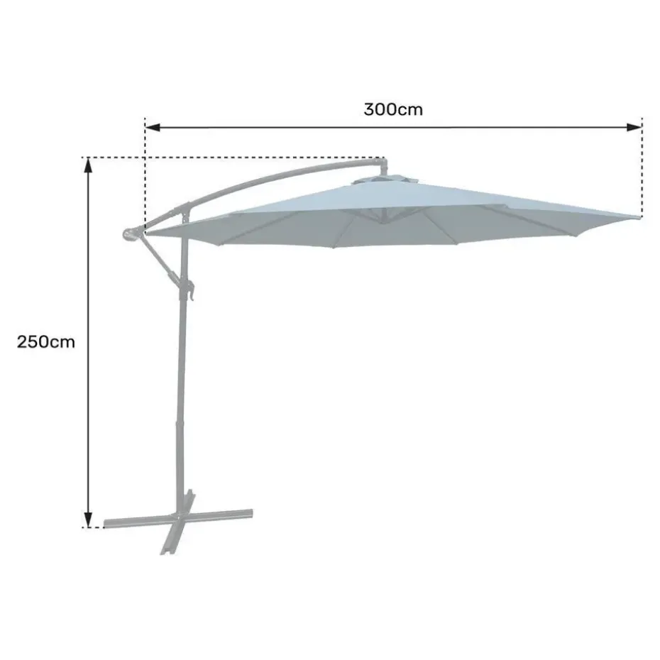 Happy Garden Parasol OAHU - Rood - Staal