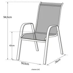 Happy Garden Stoel MARBELLA - Groen - Aluminium