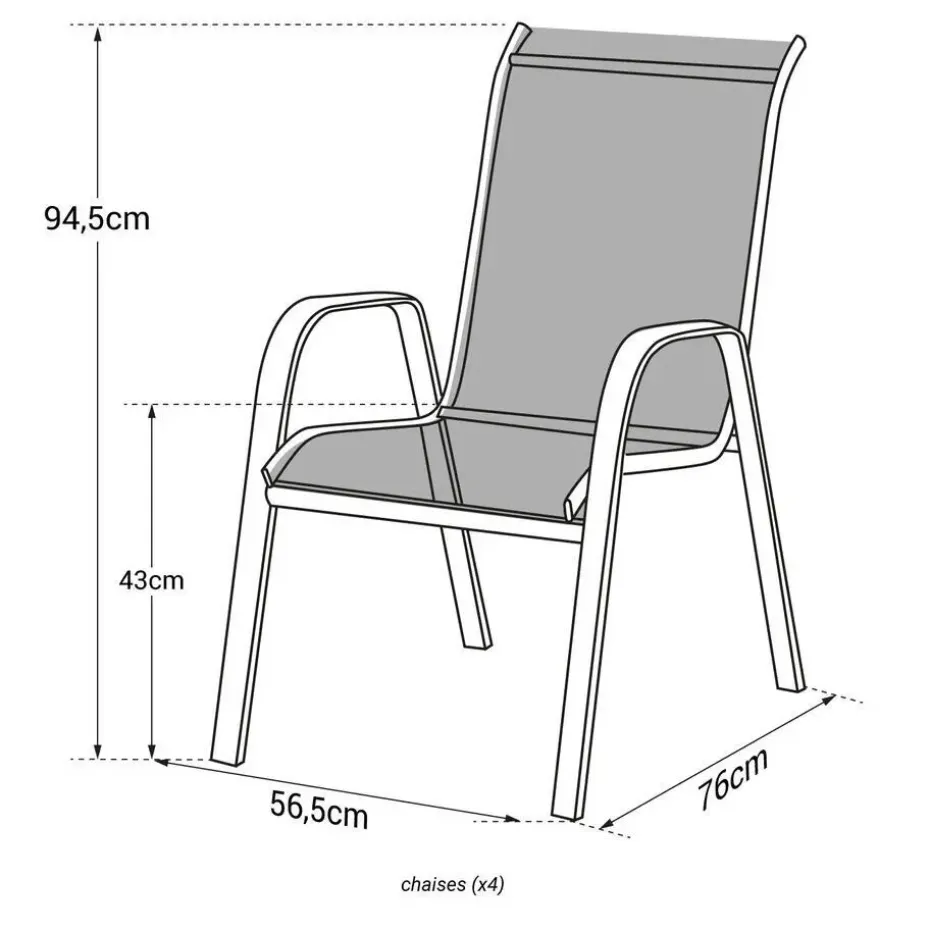 Happy Garden Stoel MARBELLA - Grijs - Aluminium