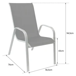 Happy Garden Stoel MARBELLA - Zwart - Aluminium