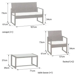 Happy Garden Tuinmeubilair MAJORQUE - Bruin - Geweven hars