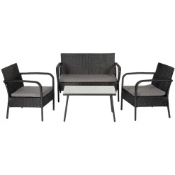 Happy Garden Tuinmeubilair LIPARI - Zwart - Geweven hars