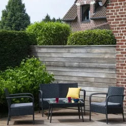 Happy Garden Tuinmeubilair LIPARI - Zwart - Geweven hars