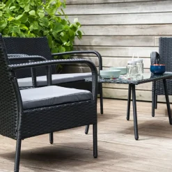 Happy Garden Tuinmeubilair LIPARI - Zwart - Geweven hars