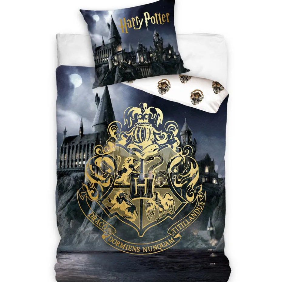 Harry Potter Dekbedovertrek Goud - Eenpersoons - 140 x 200 cm - Katoen