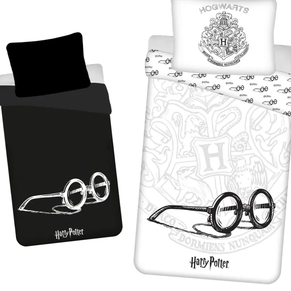 Harry Potter Dekbedovertrek Glow in the Dark Bril - 140 x 200 cm - Katoen