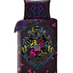 Harry Potter Dekbedovertrek Neon - Eenpersoons - 140 x 200 cm - Katoen