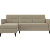 Hartford - 3-zits hoekslaapbank in cappuchino stof