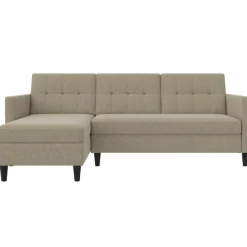 Hartford - 3-zits hoekslaapbank in cappuchino stof