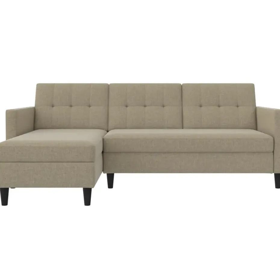 Hartford - 3-zits hoekslaapbank in cappuchino stof