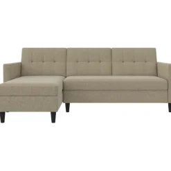 Hartford - 3-zits hoekslaapbank in cappuchino stof