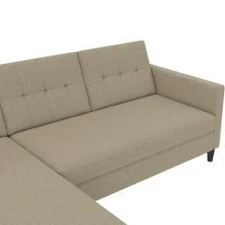 Hartford - 3-zits hoekslaapbank in cappuchino stof