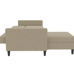 Hartford - 3-zits hoekslaapbank in cappuchino stof