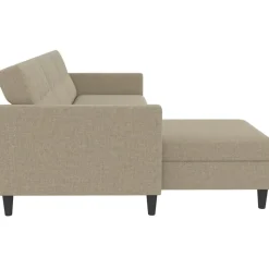 Hartford - 3-zits hoekslaapbank in cappuchino stof