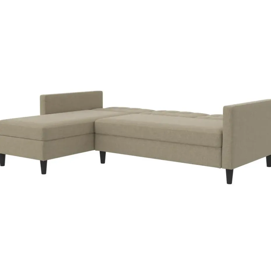 Hartford - 3-zits hoekslaapbank in cappuchino stof