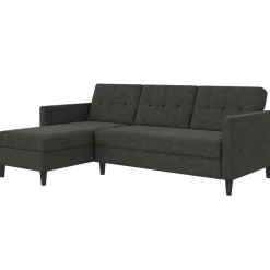 Hartford - 3-zits hoekslaapbank in antraciet stof
