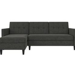 Hartford - 3-zits hoekslaapbank in antraciet stof