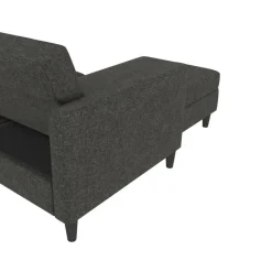 Hartford - 3-zits hoekslaapbank in antraciet stof