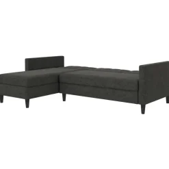 Hartford - 3-zits hoekslaapbank in antraciet stof