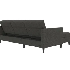 Hartford - 3-zits hoekslaapbank in antraciet stof