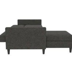 Hartford - 3-zits hoekslaapbank in antraciet stof
