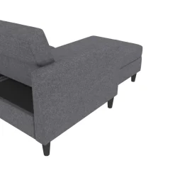 Hartford - 3-zits hoekslaapbank in grijs stof