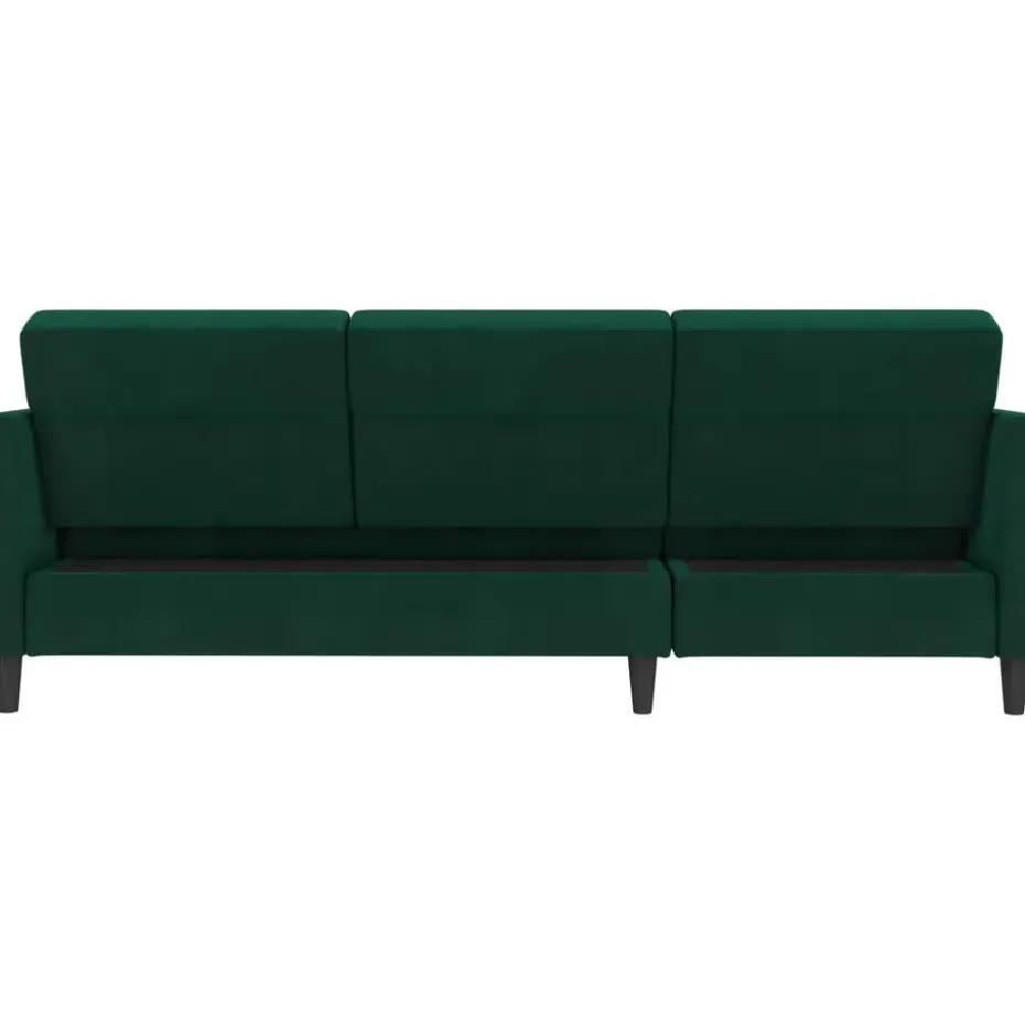 Hartford - 3-zits hoekslaapbank in donkergroen stof