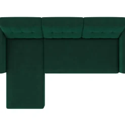 Hartford - 3-zits hoekslaapbank in donkergroen stof