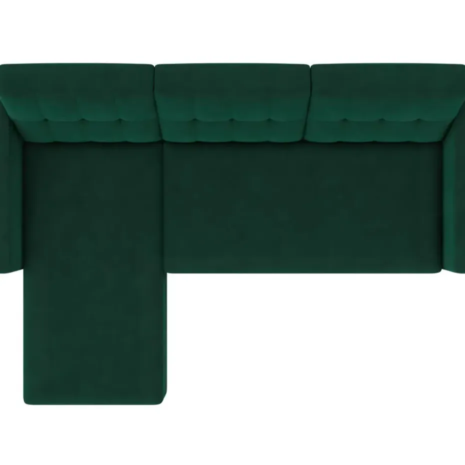 Hartford - 3-zits hoekslaapbank in donkergroen stof